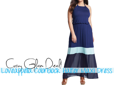 loveappella colorblock maxi halter dress summer spring 2013 trends plus size curvy full figured