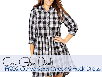 asos curvy smock dress check plus