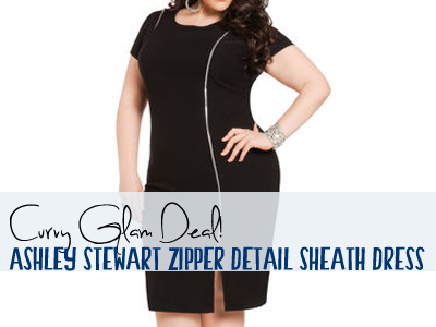 curvy ashley stewart zipper sheath dress