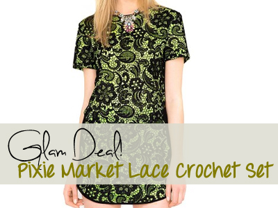 pixie market lace crochet cutout skirt