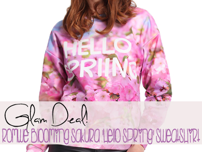 romwe sakura hello spring sweatshirt