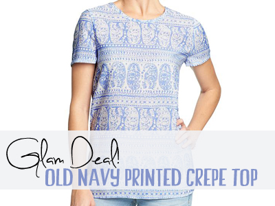 old navy crepe printed top spring