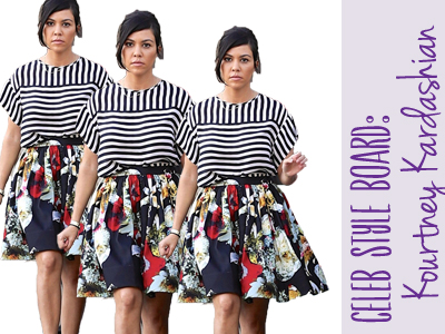 kourtney kardashian floral print stripes spring