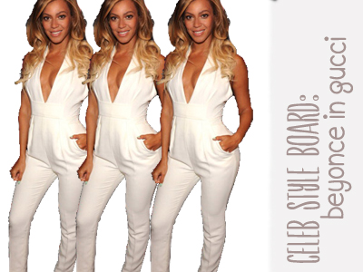 beyonce gucci celebrity style jumpsuit white