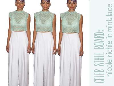 nicole richie mint lace top