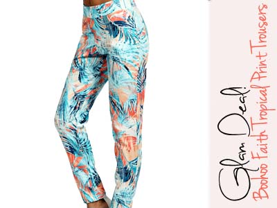 boohoo tropical print summer pants