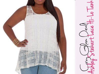 ashley stewart lace plus size tank