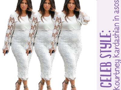 kourtney kardashian asos crochet midi dress