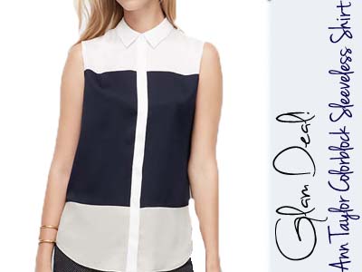 ann taylor colorblock sleeveless shirt summer