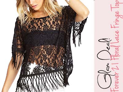 forever 21 lace fringe top summer