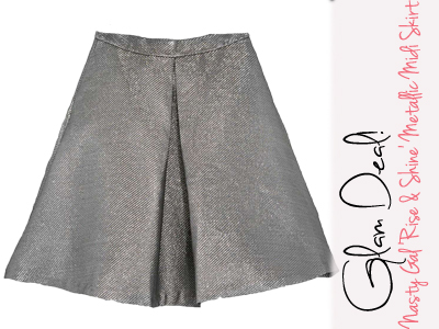 fashion nasty gal metallic midi skirt