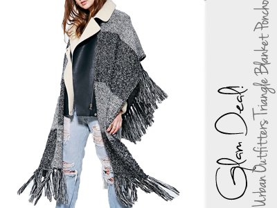 urban outfitters blanket poncho fall