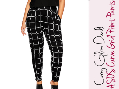 asos curve grid pants plus fashion