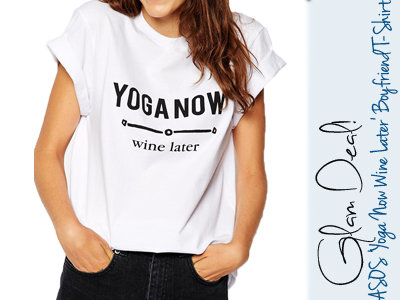 asos yoga wine boyfriend t-shirt