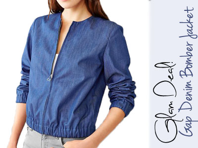 gap denim bomber jacket spring trends