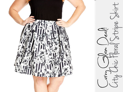 fashion city chic floral stripe skirt