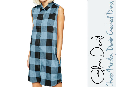 cheap monday denim dress checked asos