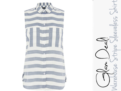 warehouse stripes sleeveless shirt spring fashion